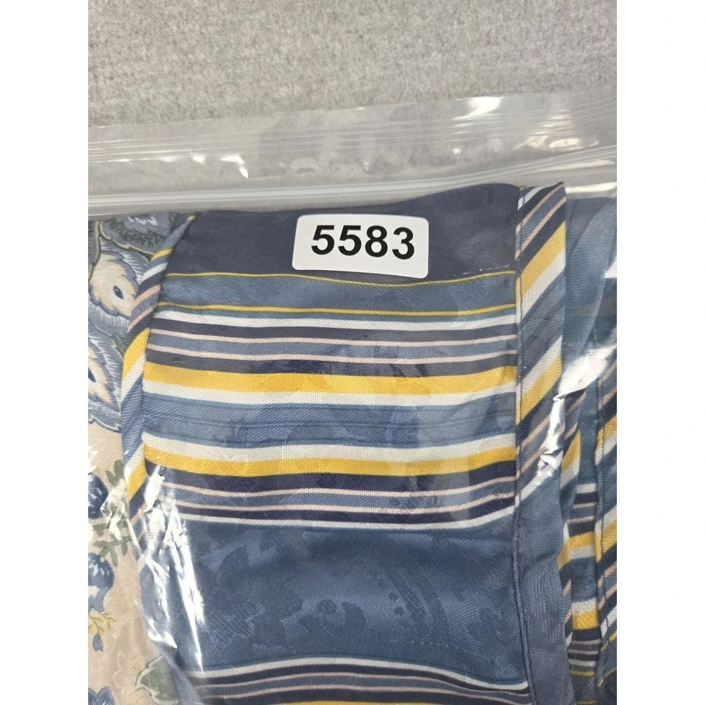 Waverly Imperial Dress Jacobean Floral Valance Set Scallop Blue Yellow 18x50